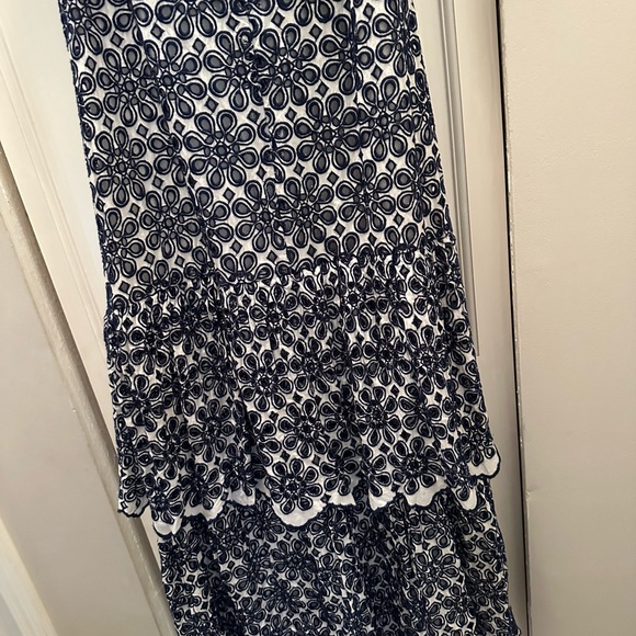 NWT VINEYARD VINES KENTUCKY DERBY EYELET MAXI DRESS SIZE 8 DEEP BAY NAVY WHITE - Picture 9 of 15
